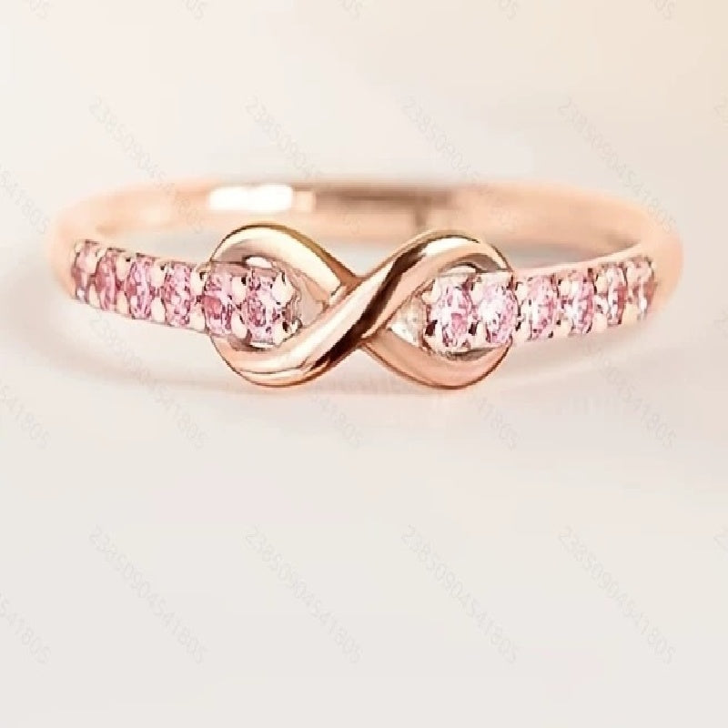 Infinity Knot Diamond Stackable Ring (Multi-Color Delicate Luxury Band)