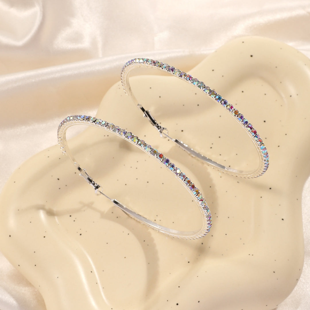 Full Pavé Oversized Hoop Earring Set (Light Luxury Niche Bold Earrings)