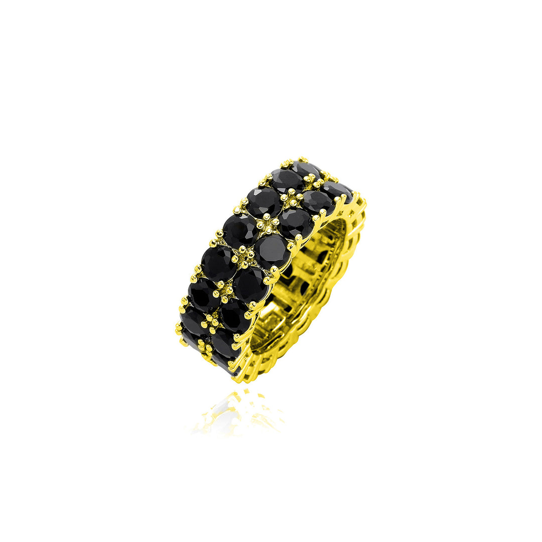 Double Row Pave Diamond Stretch Ring (Hip-Hop Light Luxury Personalized Ring)