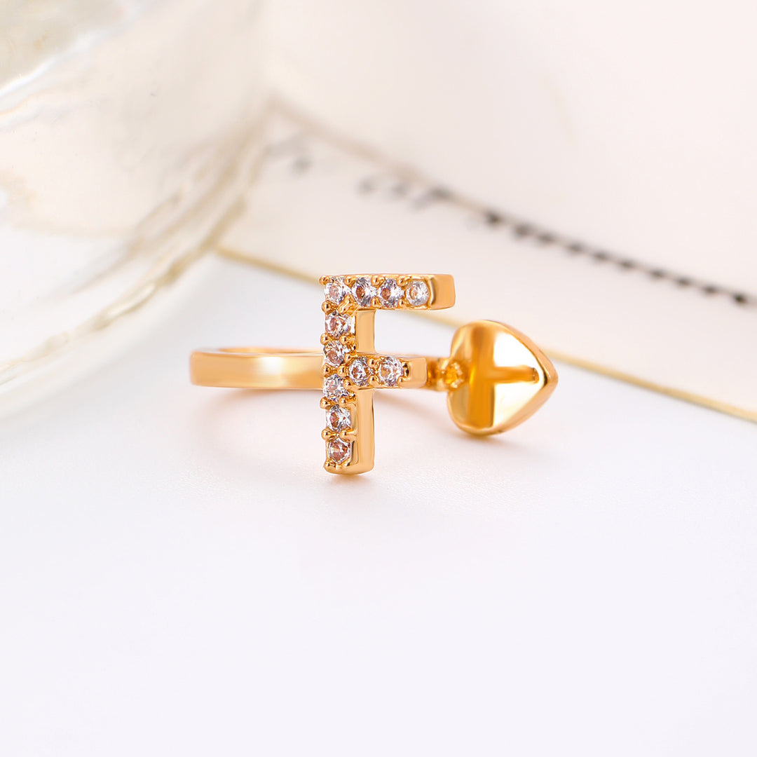 A-Z 26 Letters Paved Diamond Ear Cuffs, Adjustable Diamond Ear Cuffs For Non-Pierced Ears