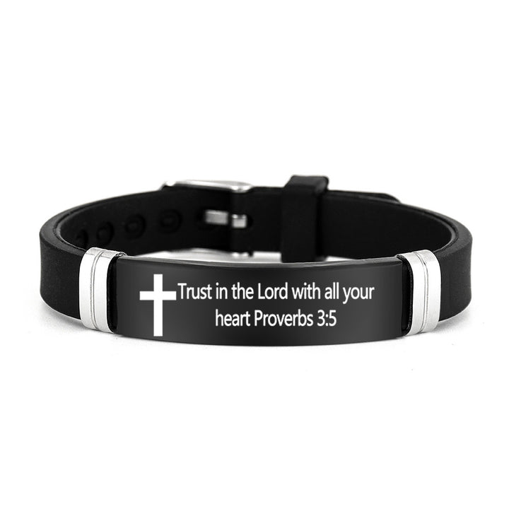 Cross & Scripture Silicone Bracelet Set (Inspirational Faith Wristband)