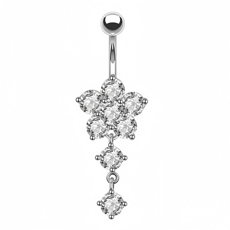 S925 Silver Diamond Pendant Belly Button Ring (Sweet-Cool Luxury Multi-Style)