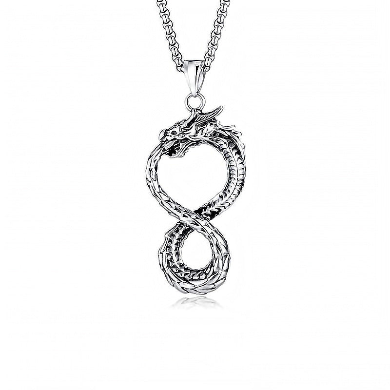Infinity Dragon Pendant Necklace
