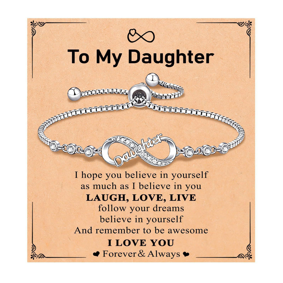 S925 Sterling Silver "To My Mom" Infinity Knot Bracelet (Motherly Love Memorial Style)