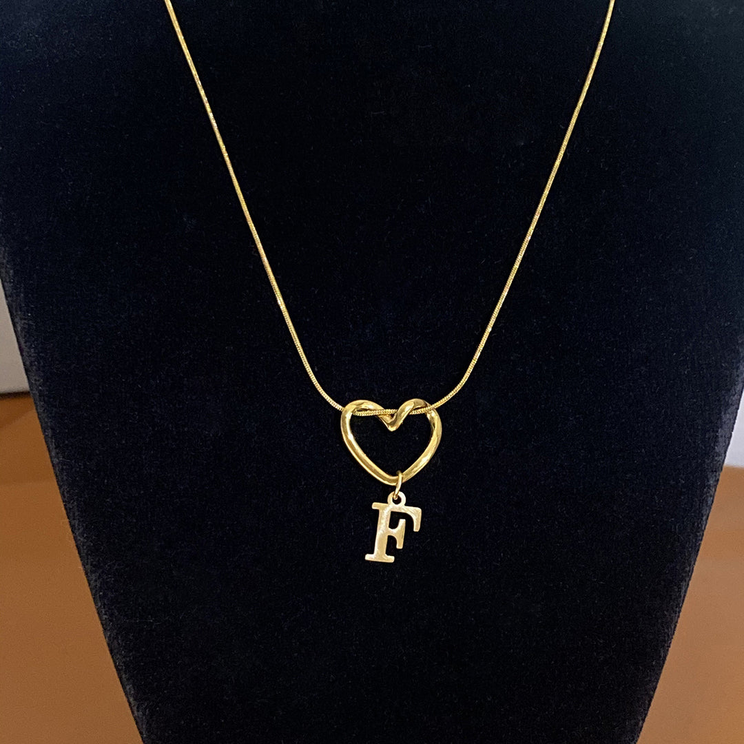 Heart & Initial Choker Set (Light Luxury Niche Personalized Necklace)