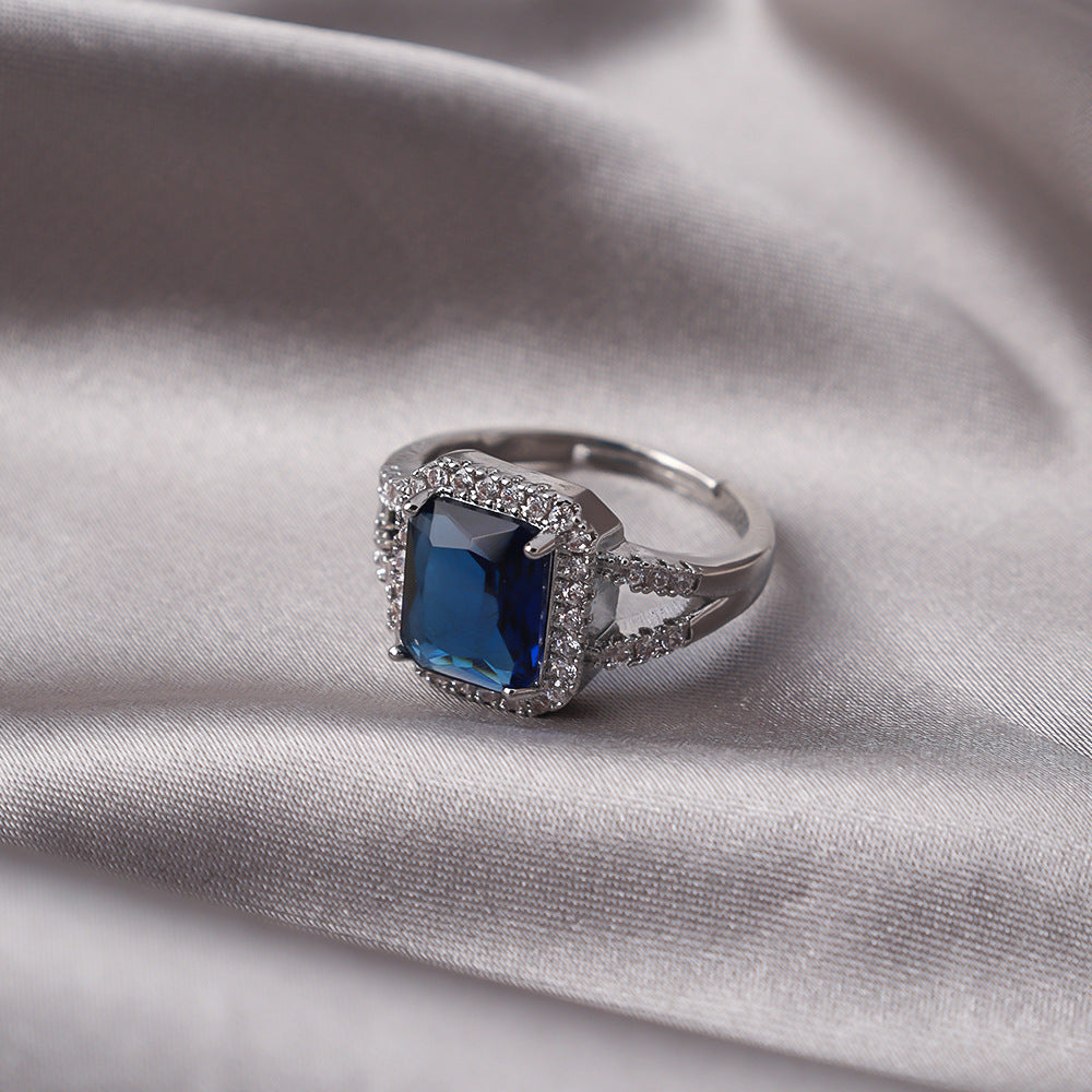 Emerald-Cut Diamond Open Ring (Vintage Luxury Pavé Band)