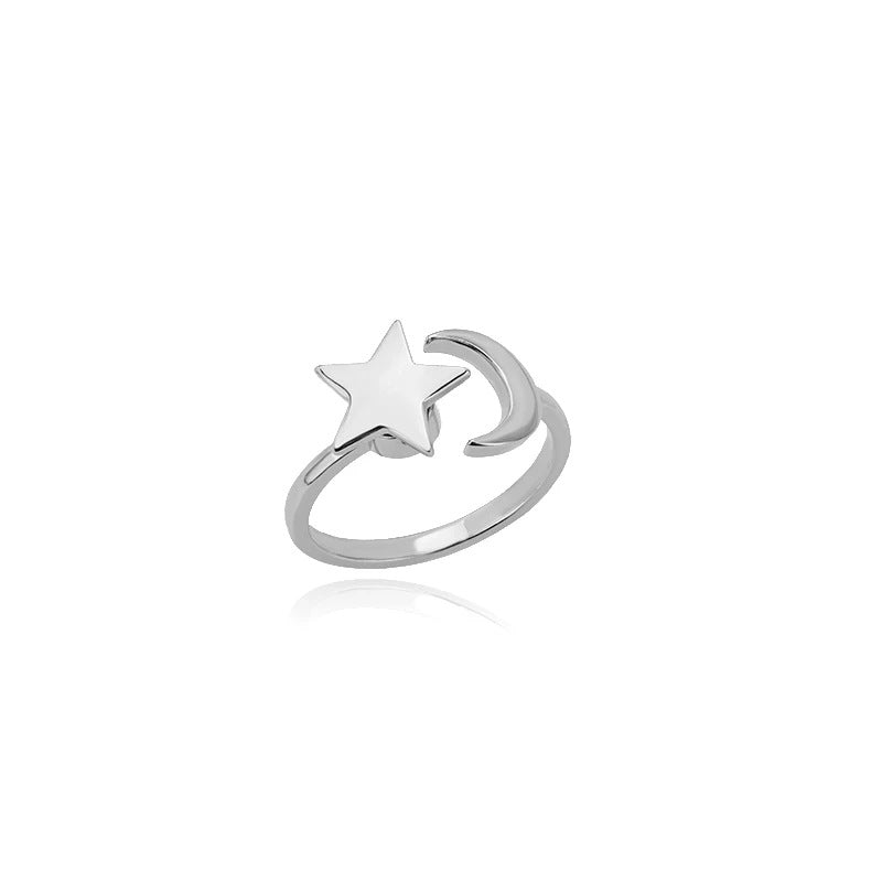 Star-Moon & Sunflower Rotatable Ring Set (Light Luxury Niche Healing Bands)