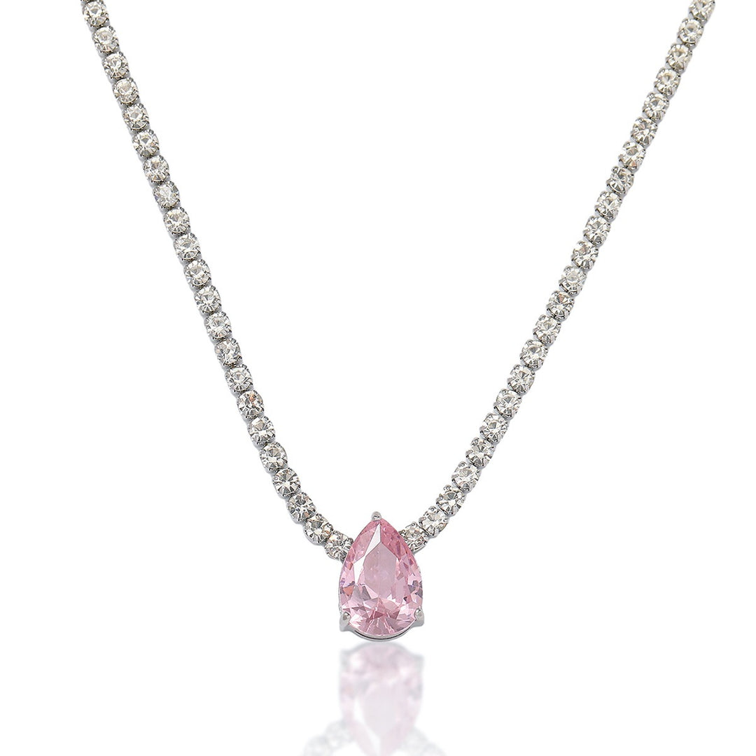 Multi-Cut Colored Diamond Tennis Necklace, Luxury Full Pave Clavicle Chain (6 Styles)