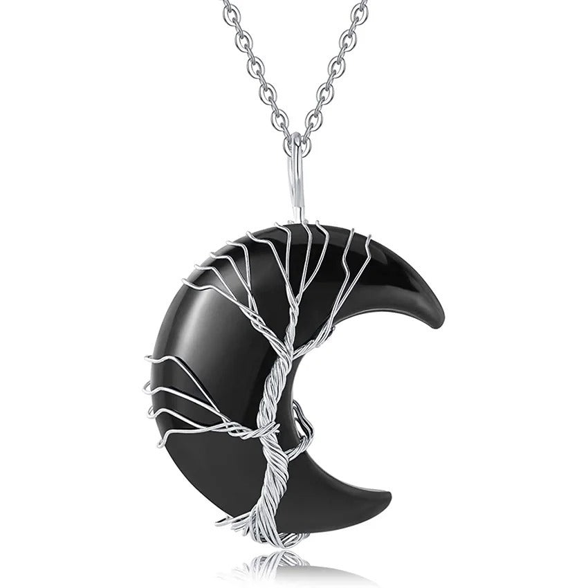 Obsidian Energy Pendant Necklace (Occult Healing Style)