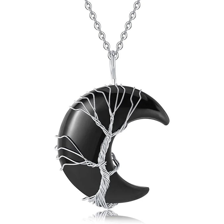 Obsidian Energy Pendant Necklace (Occult Healing Style)