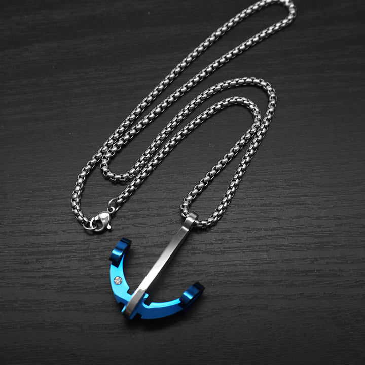 Vintage Crossbow Rhinestone Pendant · Stainless Steel Hip-Hop Punk Necklace
