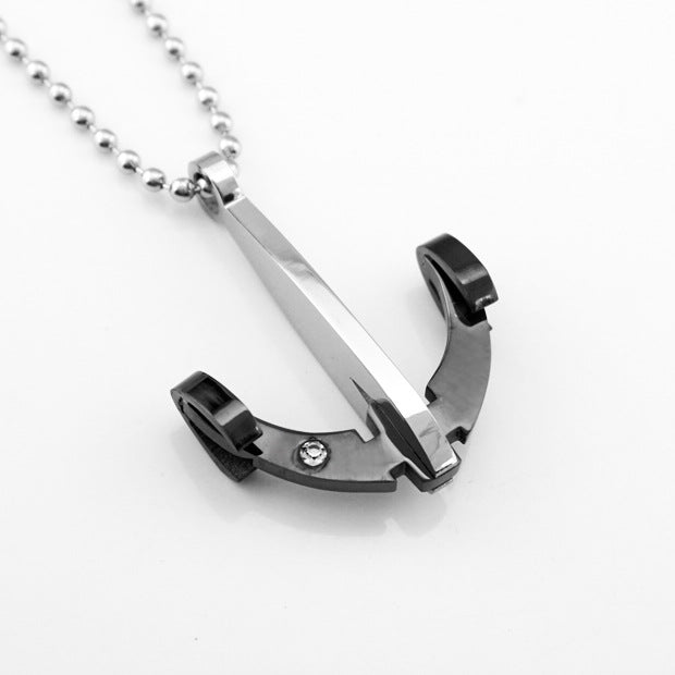 Vintage Crossbow Rhinestone Pendant · Stainless Steel Hip-Hop Punk Necklace