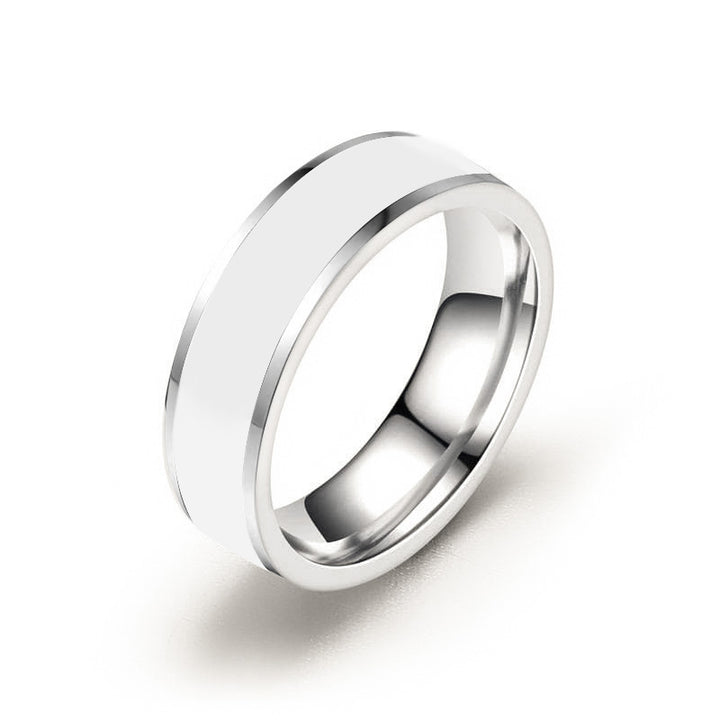 Titanium Steel Plated 18K Gold Black-Gold Contrast Minimalist Ring (Light Luxury Commuting Style)