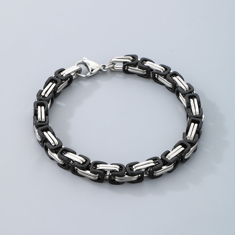 Byzantine Chain Geometric Titanium Steel Bracelet (Luxury Street Edgy Wristband)