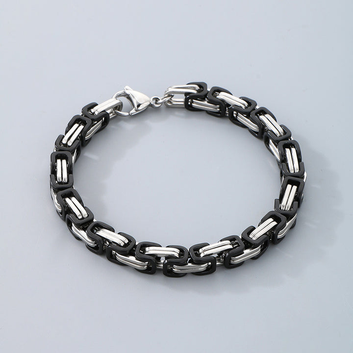 Byzantine Chain Geometric Titanium Steel Bracelet (Luxury Street Edgy Wristband)