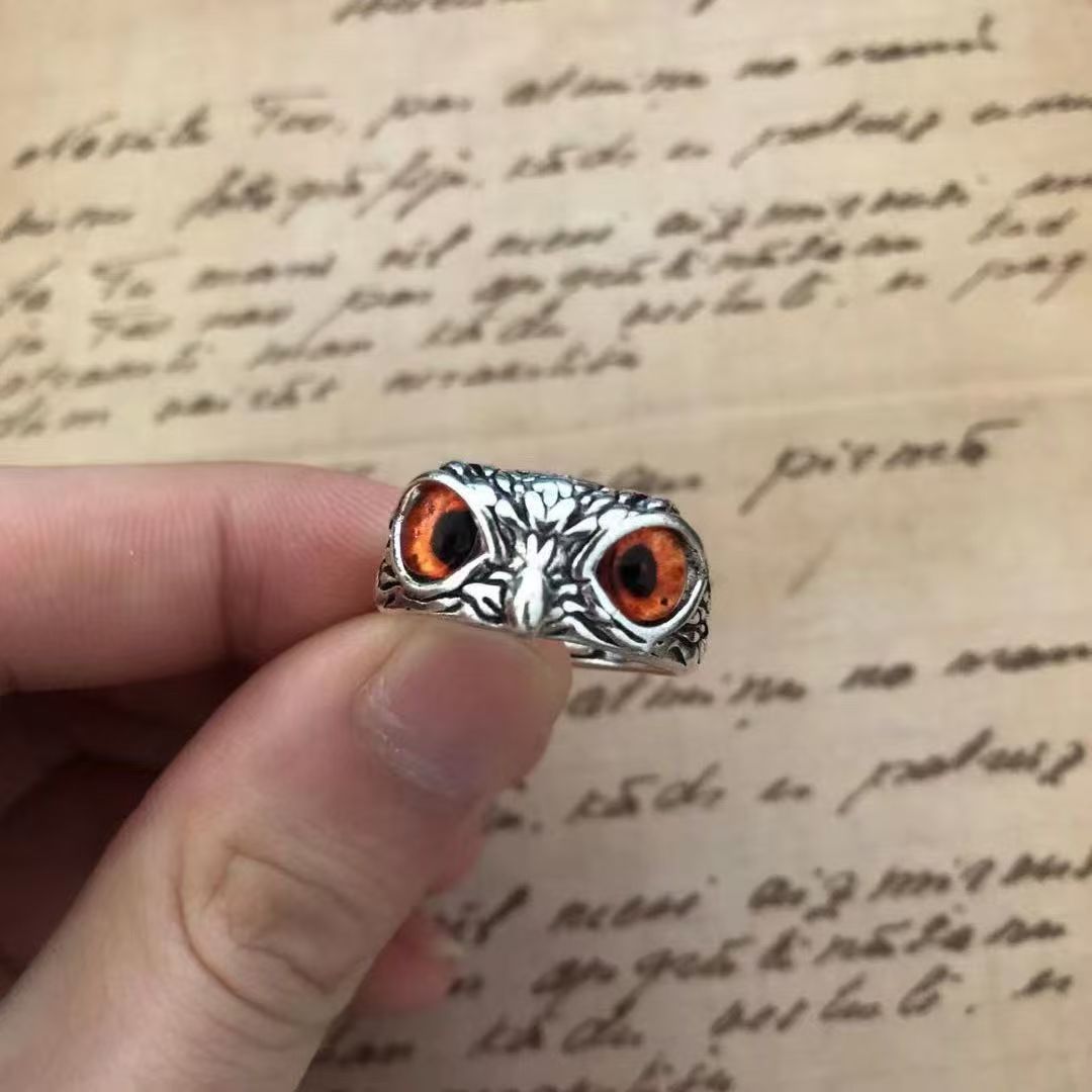 Owl Eyes Colored Pupil Ring Set (Light Luxury Niche Individual Band)
