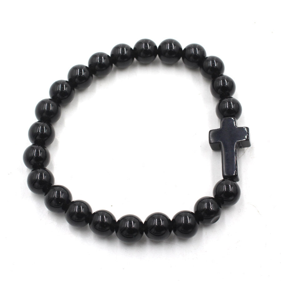 Natural Crystal Cross Energy Bracelet (Faith & Protection Fortune Style)