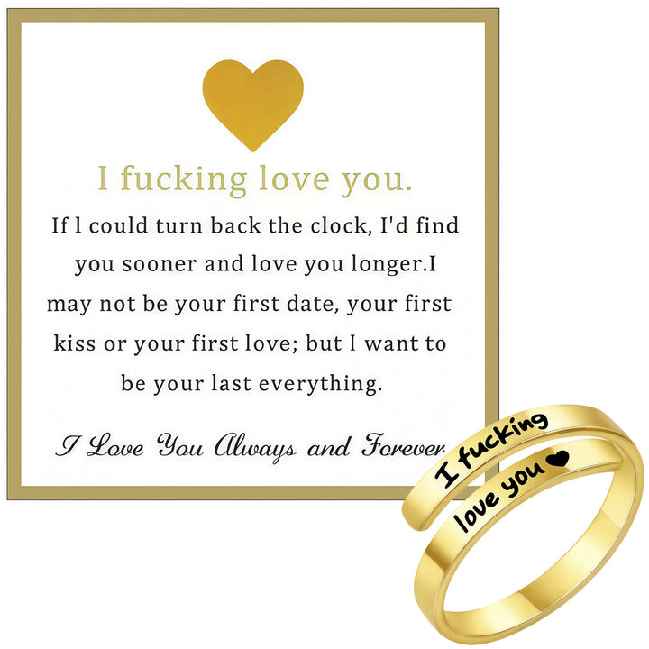 Double Layer Wrap Engraved Couple Ring (Personalized Confession Ring)