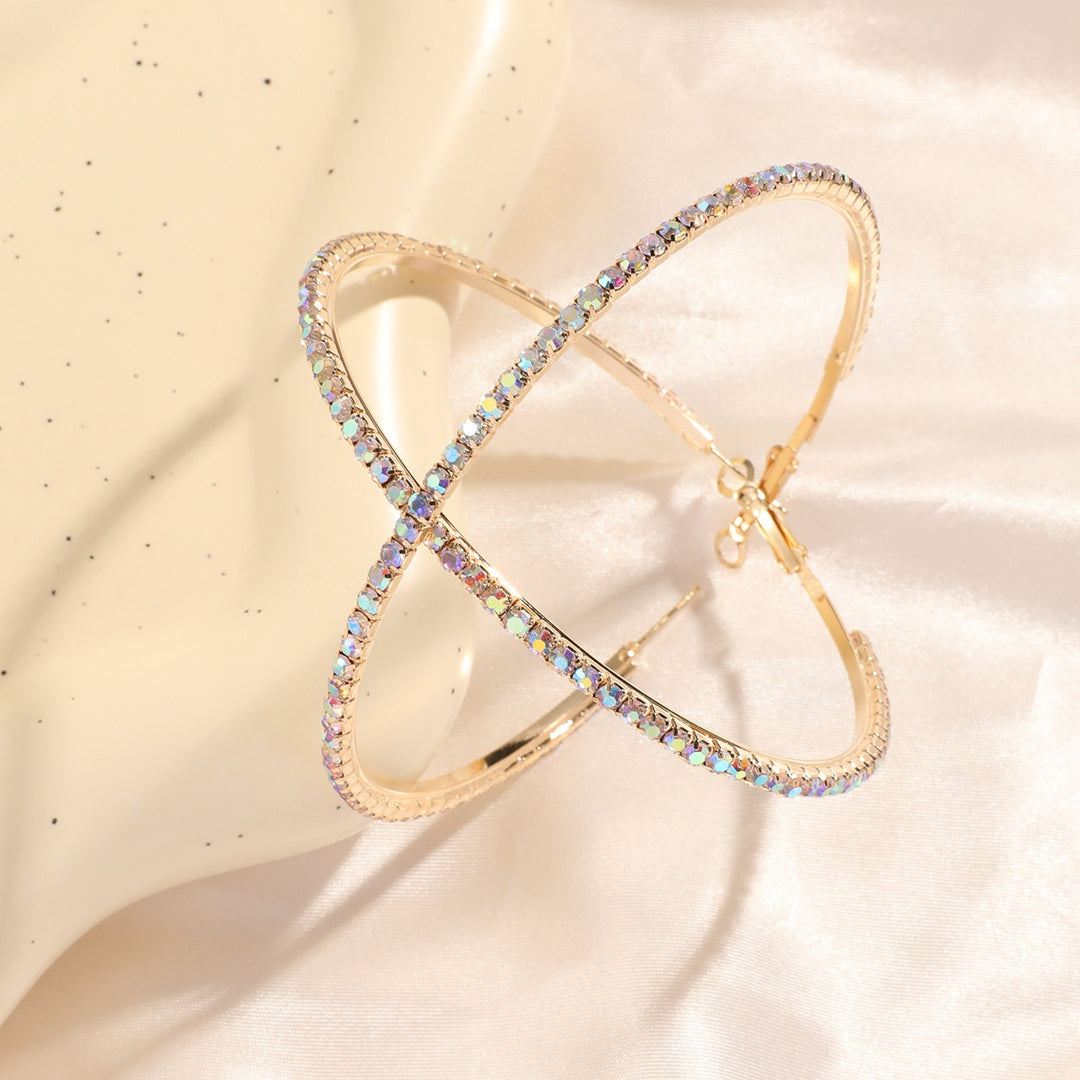 Full Pavé Oversized Hoop Earring Set (Light Luxury Niche Bold Earrings)