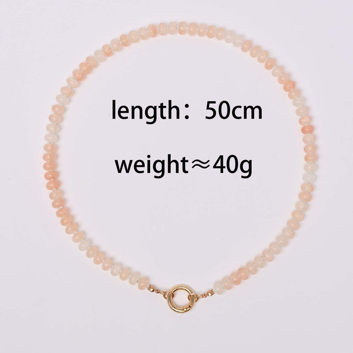 Dopamine Rainbow Beaded Pendant Necklace (Multi-Color Natural Stone Choker)