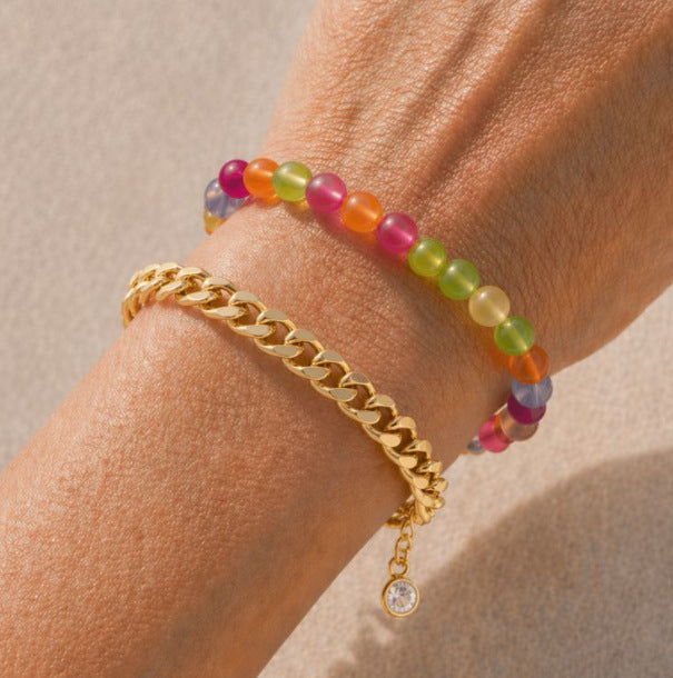 Dopamine Color-Shifting Beaded Jewelry Set (Necklace/Bracelet/Anklet Options, Vacation Style)