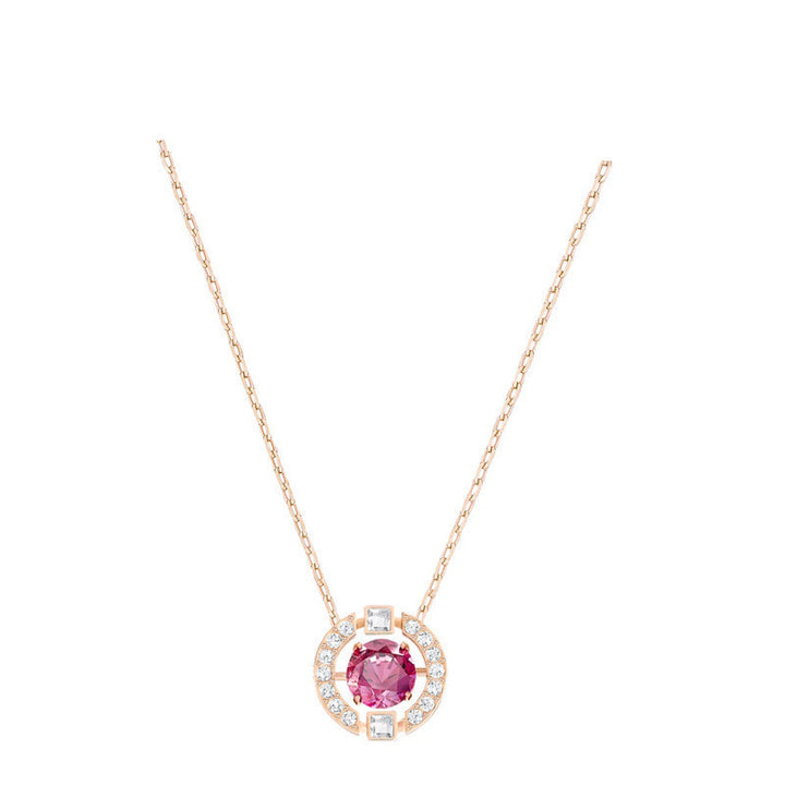 Sparkling Round Diamond Pendant Necklace, Multi-color Stone Luxury Women's Choker