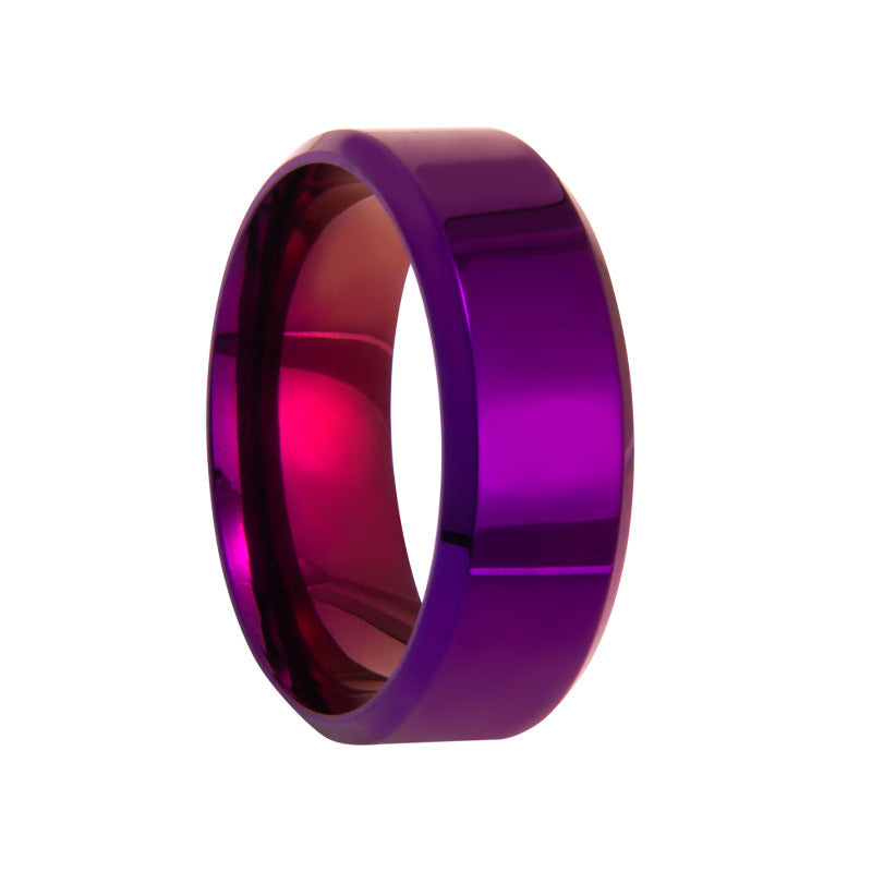 Multi-Color S925 Sivler Flat Band Ring (Unisex Minimalist Statement Band)
