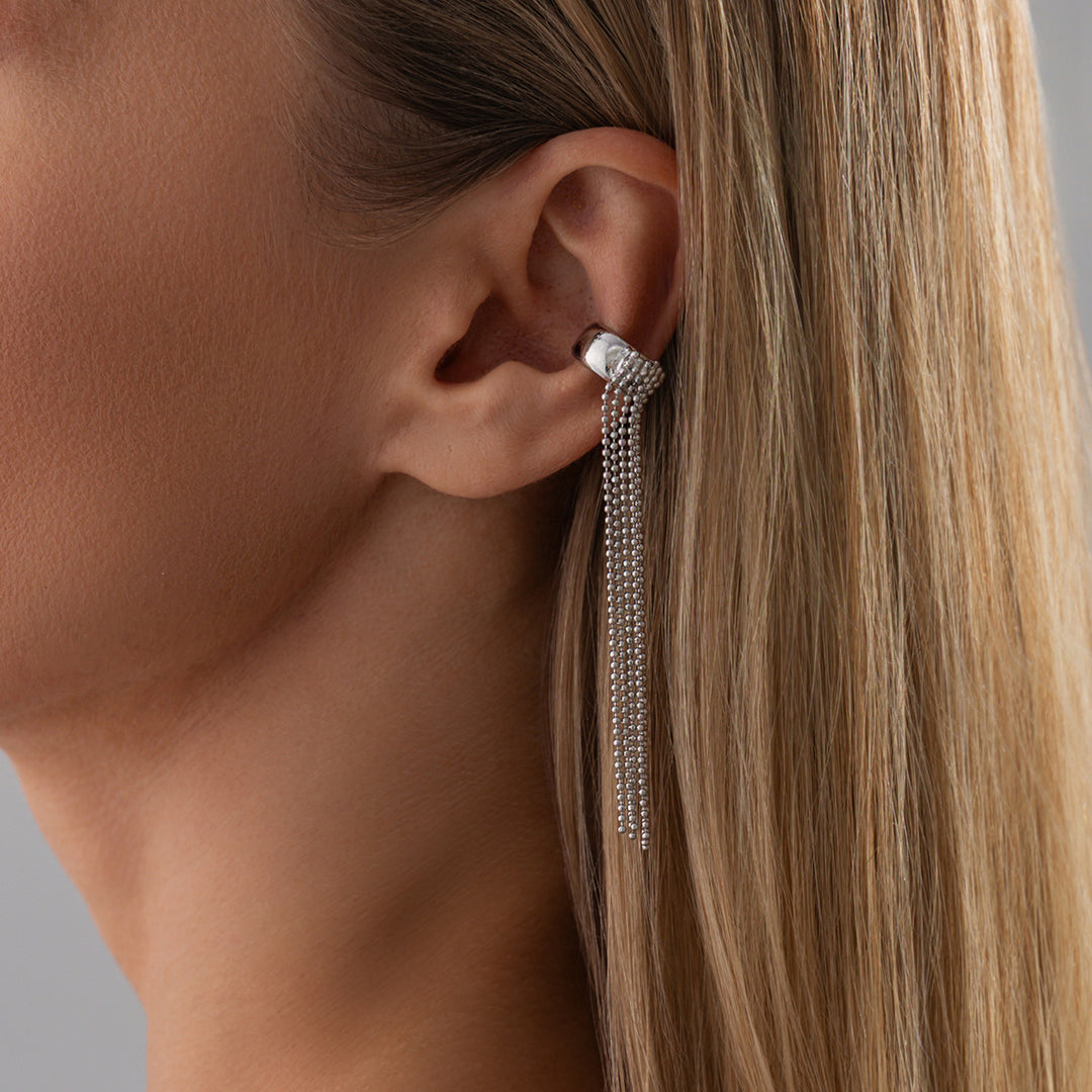 Multi-Style Long Tassel Non-Pierced Ear Cuffs, Various Chain Star & Bead Dangle Minimal Ear Clips in Gold & Silver