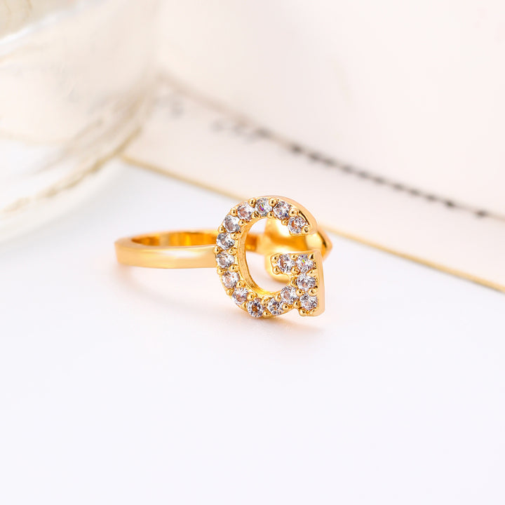 A-Z 26 Letters Paved Diamond Ear Cuffs, Adjustable Diamond Ear Cuffs For Non-Pierced Ears