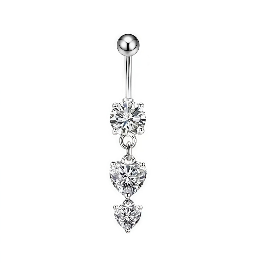 S925 Silver Diamond Pendant Belly Button Ring (Sweet-Cool Luxury Multi-Style)