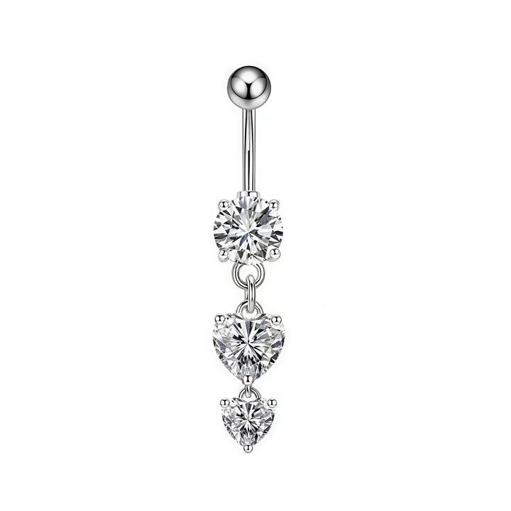 S925 Silver Diamond Pendant Belly Button Ring (Sweet-Cool Luxury Multi-Style)