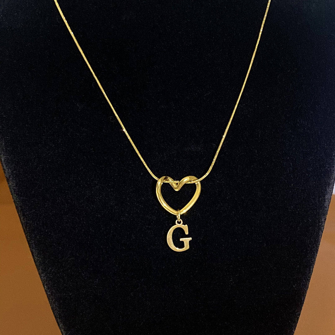 Heart & Initial Choker Set (Light Luxury Niche Personalized Necklace)
