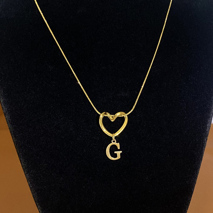 Heart & Initial Choker Set (Light Luxury Niche Personalized Necklace)