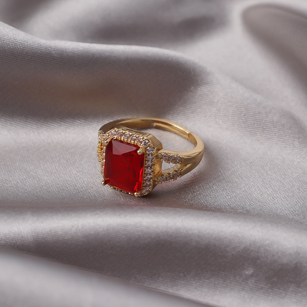Emerald-Cut Diamond Open Ring (Vintage Luxury Pavé Band)