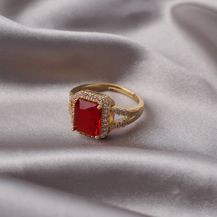 Emerald-Cut Diamond Open Ring (Vintage Luxury Pavé Band)