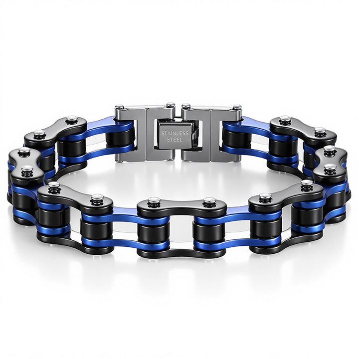 Motorcycle Chain Stainless Steel Bracelet (Men's Edgy Punk Style Titanium Steel Band)