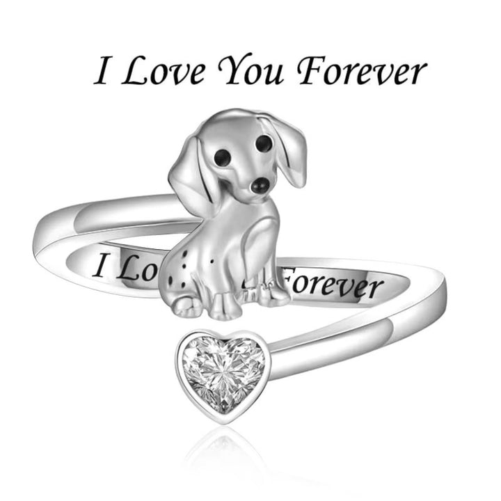S925 Silver Multi‑Theme Open Ring, Animal & Footprint Angel Wing Engraved Memorial Ring