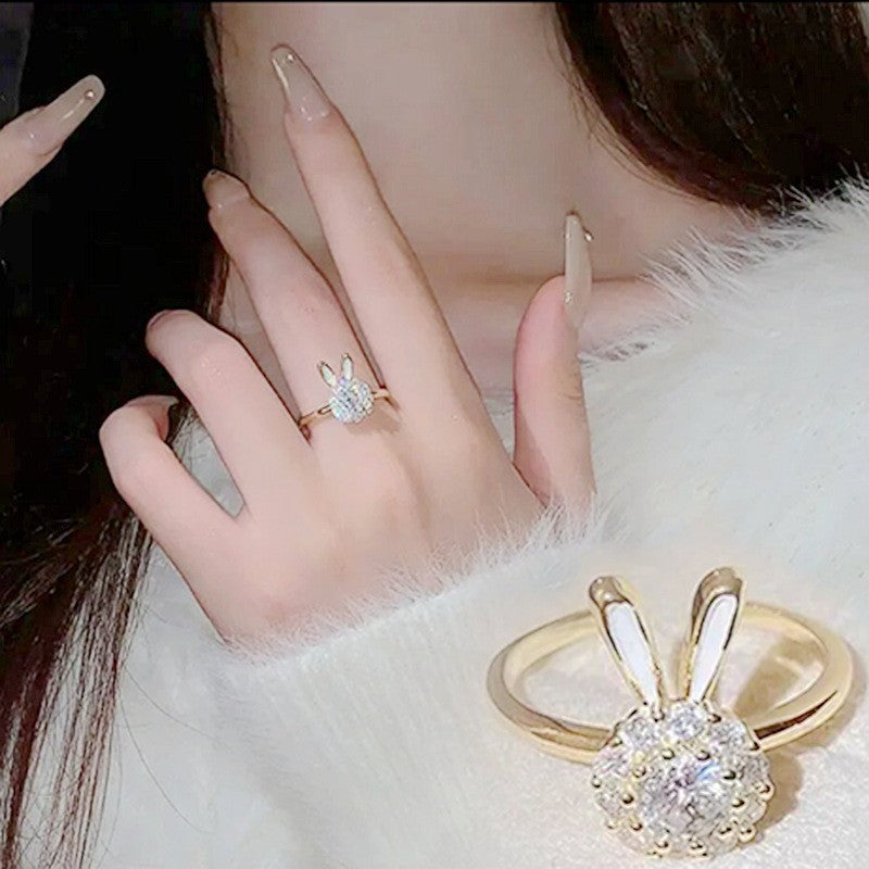 Spring Garden Themed Ring Set (Light Luxury Niche Adjustable Band)