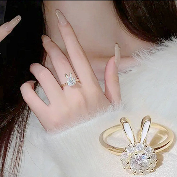 Spring Garden Themed Ring Set (Light Luxury Niche Adjustable Band)