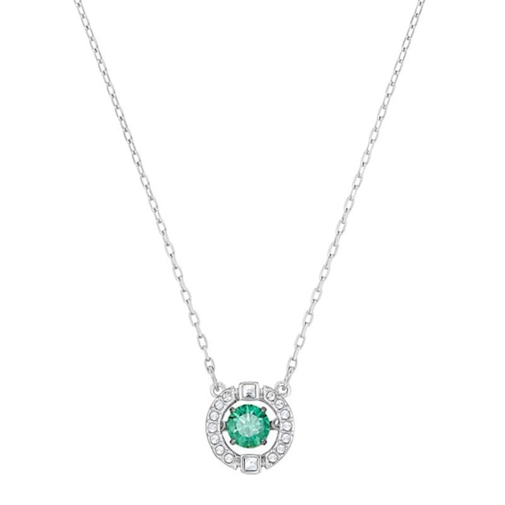 Sparkling Round Diamond Pendant Necklace, Multi-color Stone Luxury Women's Choker