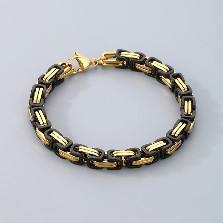 Byzantine Chain Geometric Titanium Steel Bracelet (Luxury Street Edgy Wristband)