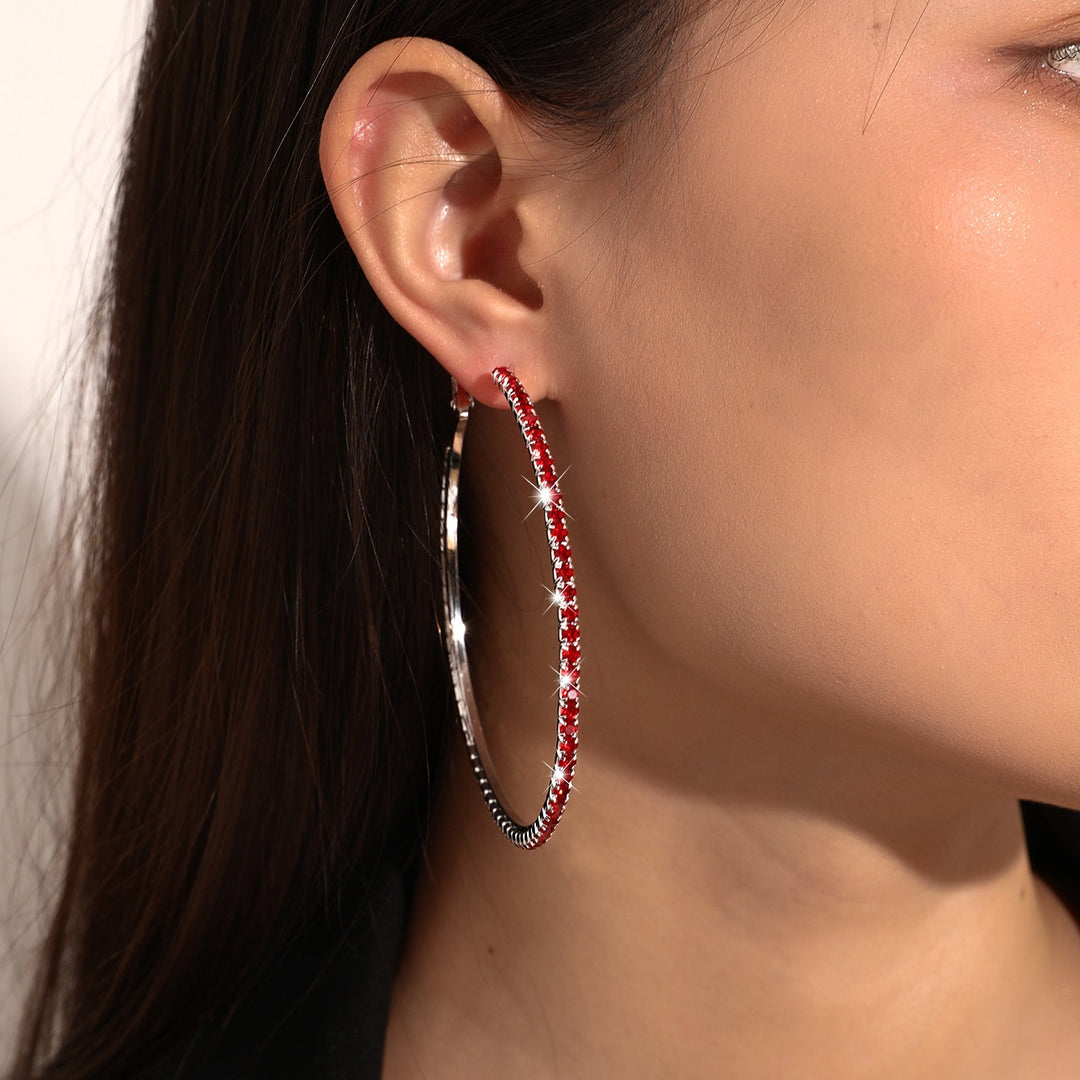 Full Pavé Oversized Hoop Earring Set (Light Luxury Niche Bold Earrings)