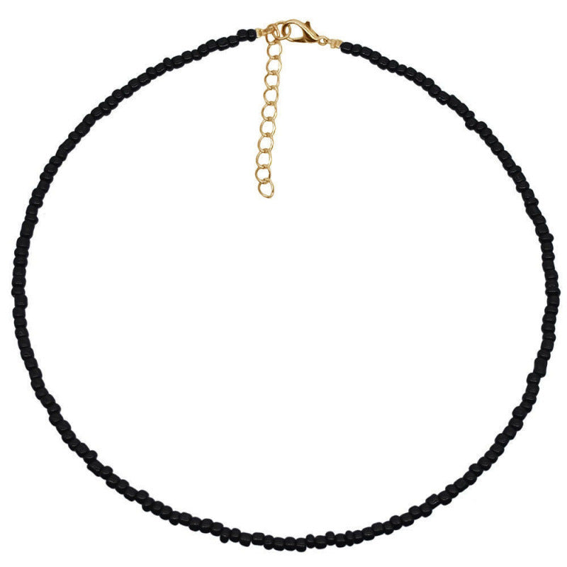 Macaron Frosted Mini Bead Choker, Multi-Color Simple Adjustable Thin Beaded Clavicle Necklace