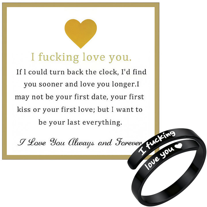 Double Layer Wrap Engraved Couple Ring (Personalized Confession Ring)