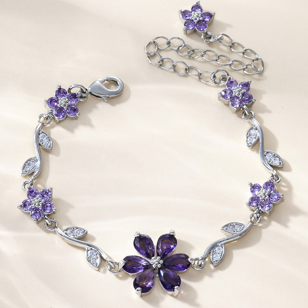 Pink Flower Cluster Vine Bracelet (Sweet Girl Vibe Choker)