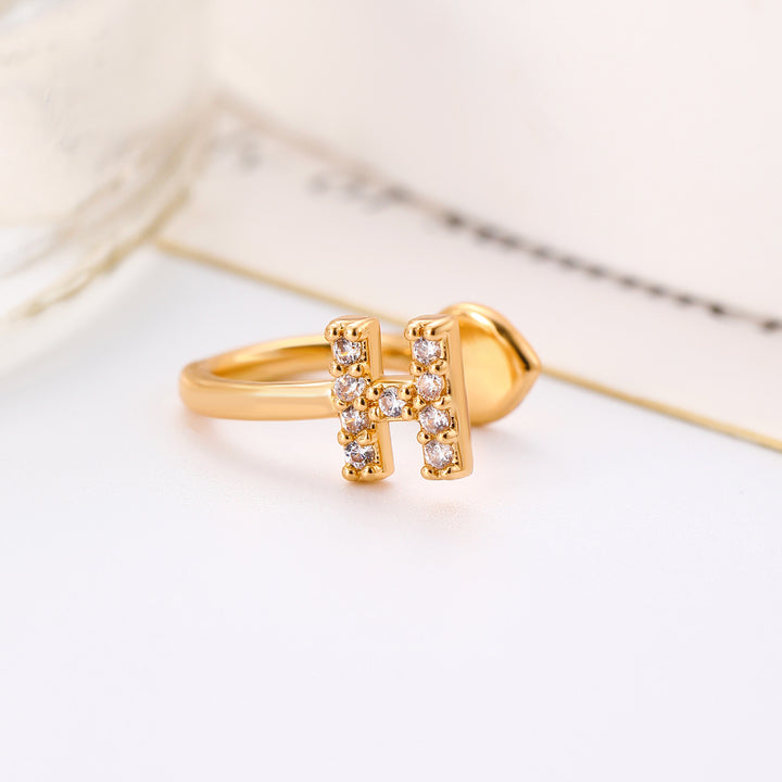 A-Z 26 Letters Paved Diamond Ear Cuffs, Adjustable Diamond Ear Cuffs For Non-Pierced Ears
