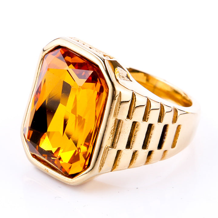 Multi-Color Gem Wide-Face Men's Ring (Light Luxury Bold Style)