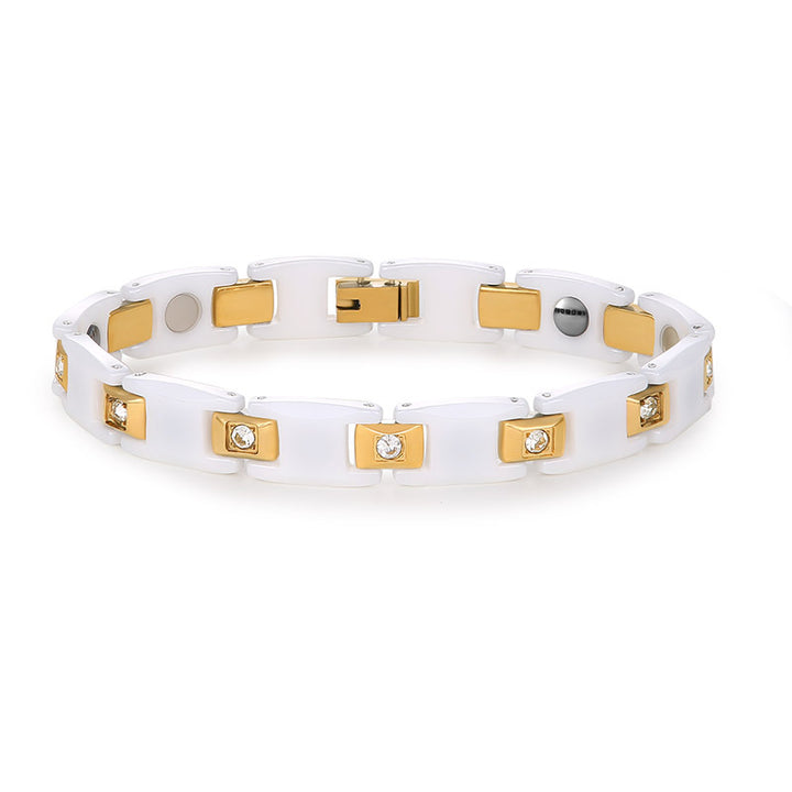Men's Premium Magnetic Therapy Ceramic Bracelet – Stylish, Anti-Radiation & Health Balance
