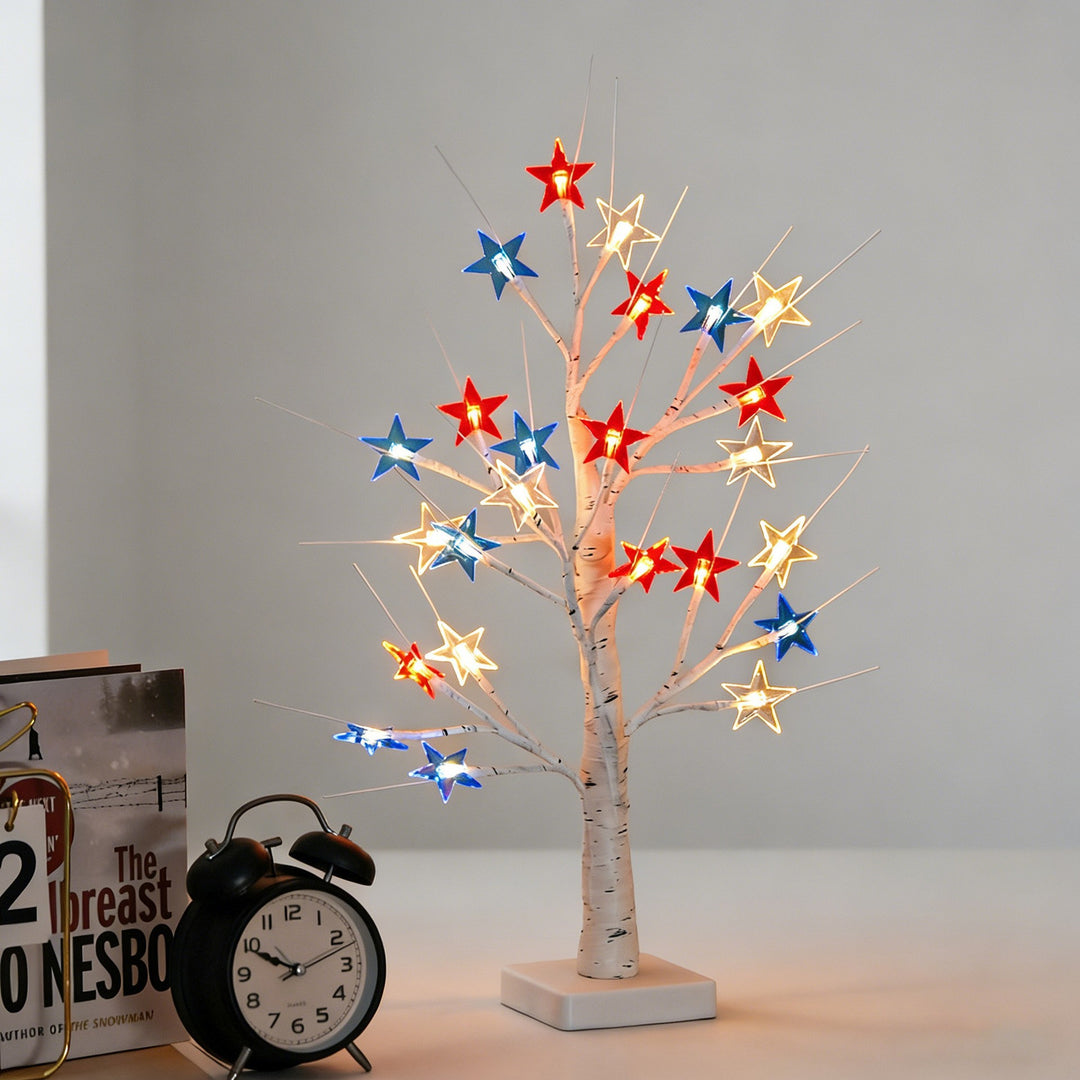 Easter Egg Birch Tree Light Ornament, LED Lit Tabletop Holiday Decor