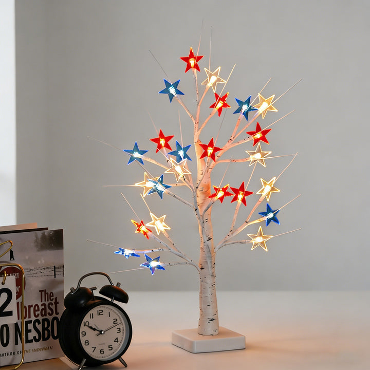 Easter Egg Birch Tree Light Ornament, LED Lit Tabletop Holiday Decor